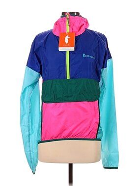 Cotopaxi Teca Windbreaker Jacket Women XS Blue Pink Hood Packable Pullover *READ